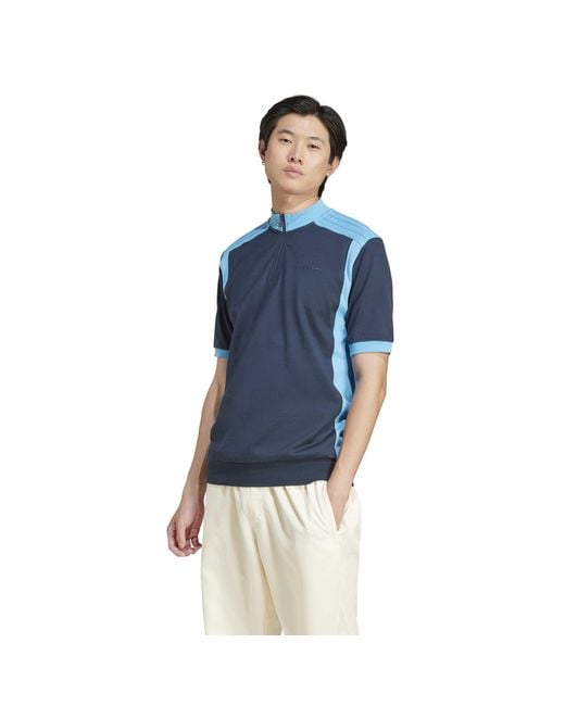 Adidas Blue Cycling Long Sleeve T-Shirt for men