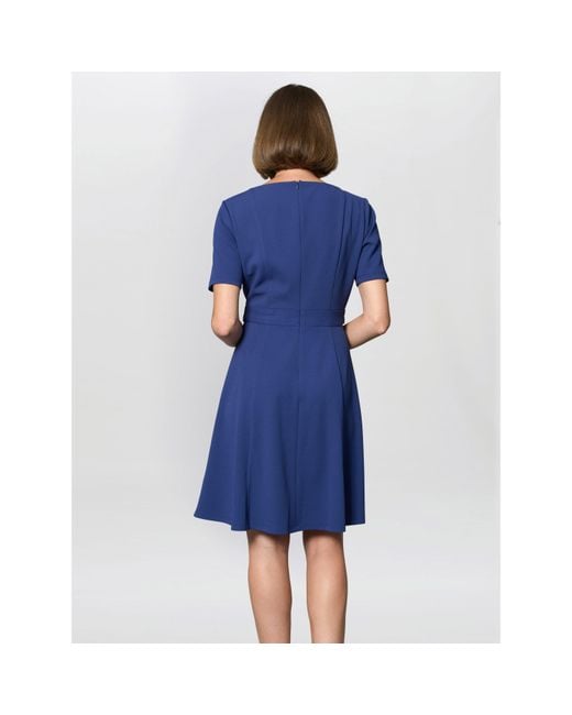 Gina Bacconi Blue Elise Belted Shift Dress
