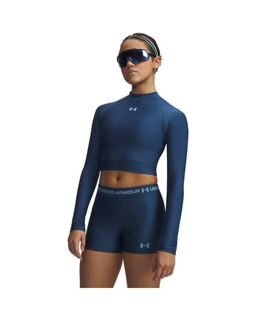 Under Armour Blue Heatgear Long Sleeve Performance Gym Top