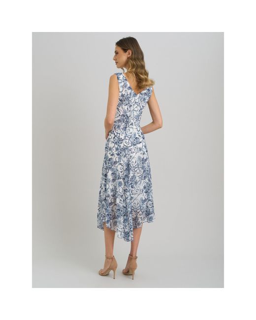 Gina Bacconi Blue India Chiffon Print Dress