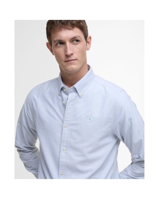 Barbour Blue Striped Oxford Tailored Shirt for men