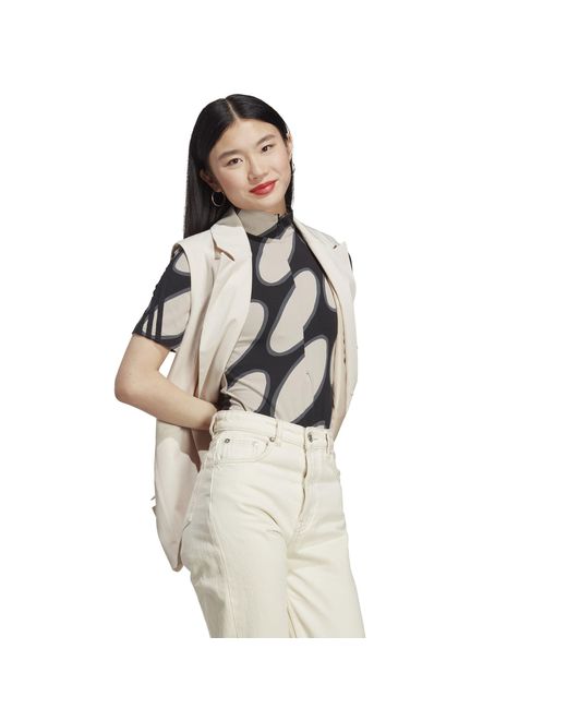 Adidas Black X Marimekko Future Icons Three Stripes Bodysuit