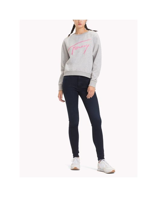 Tommy Hilfiger Gray Jeans Signature Sweatshirt