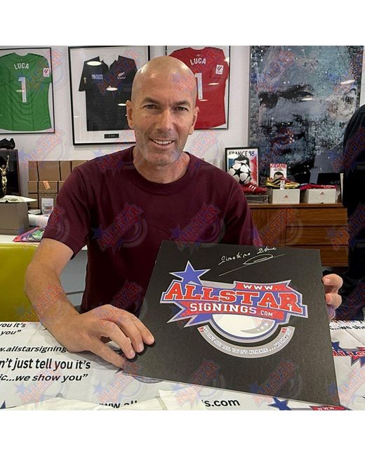 Real Madrid Cf Green Zinedine Zidane Signed Real Madrid Photo