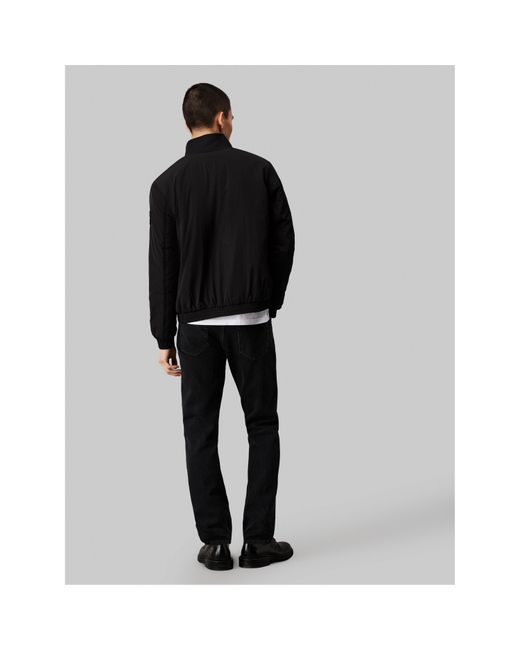 Calvin Klein Black Padded Recycled Harrington Jacket for men