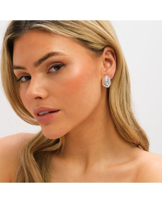 Jon Richard Metallic Plated Shell Clip Earrings