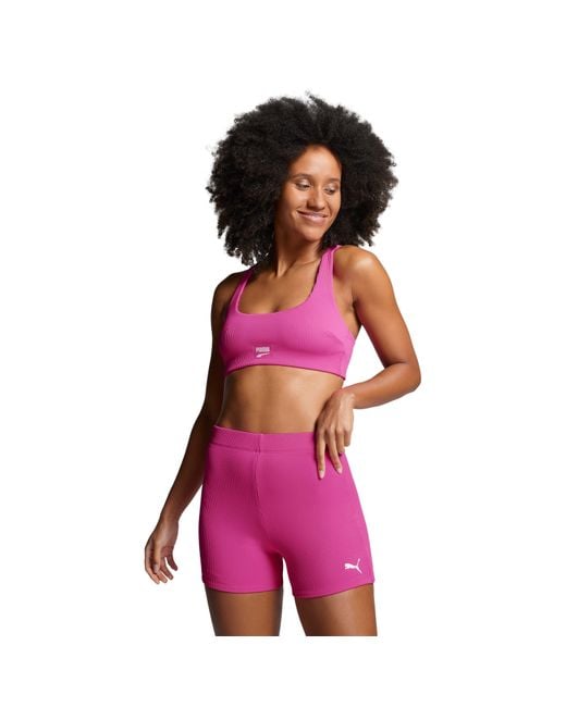 PUMA Purple Ribbed Booty Shorts