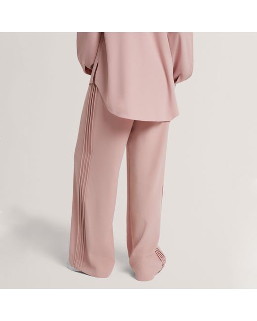 Ted Baker Pink Piping Detail Pull-On Wide Leg Trousers