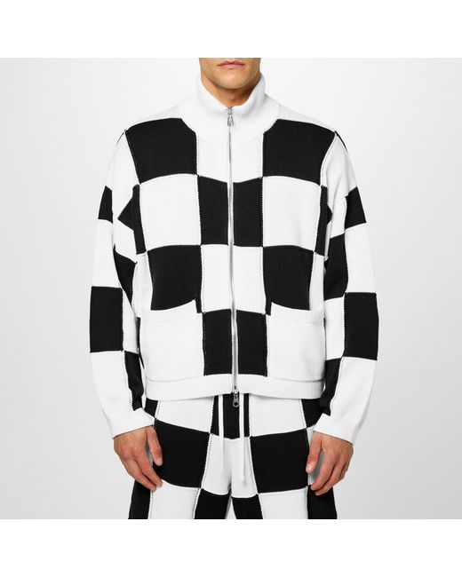 Cole Buxton Check Track Jacket in Black for Men | Lyst UK