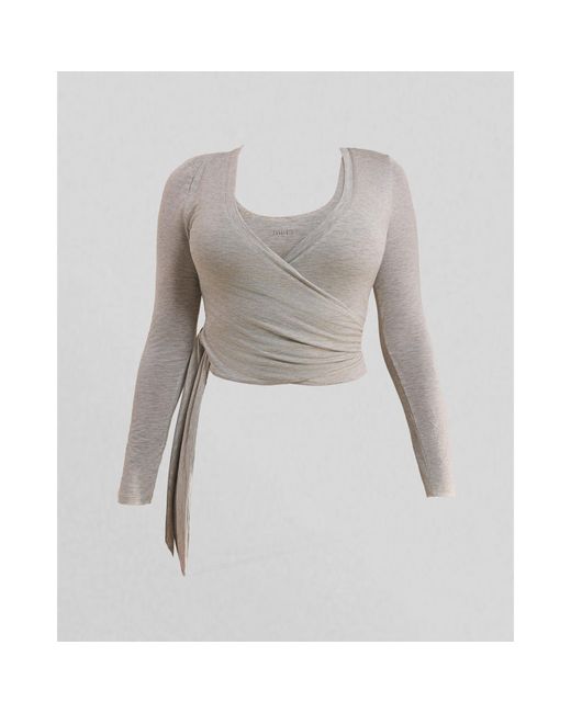 Mars the Label Gray Wrap Top