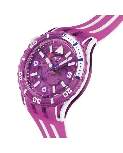 Swatch Purple Scubaqua Analogue Quartz Watch for men