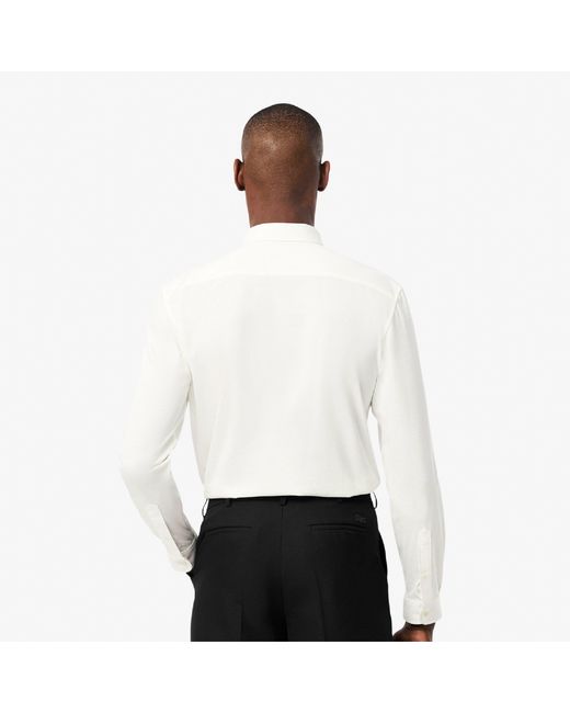 Lacoste White Regular-Fit Cotton Jersey Shirt for men