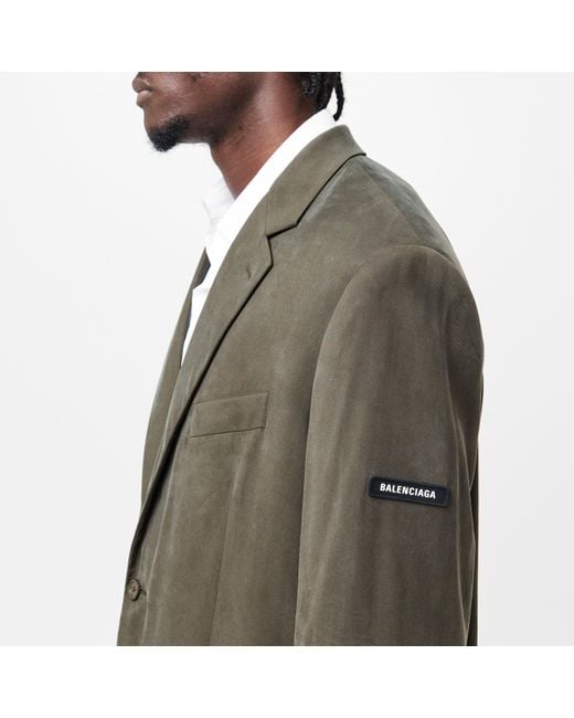Balenciaga Green Structured Tailored Blazer for men