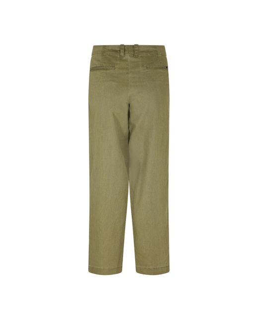 Timberland Green Utlty Fatigue Linen Straight Leg Trousers