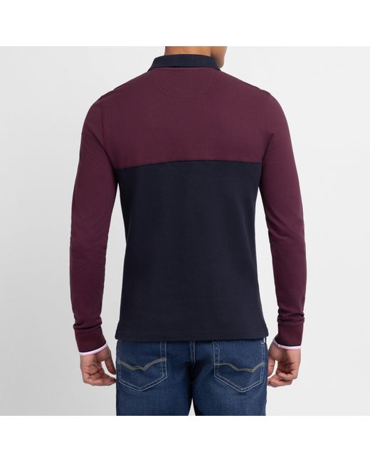 Eden Park Purple Light Colourblock Polo Shirt for men