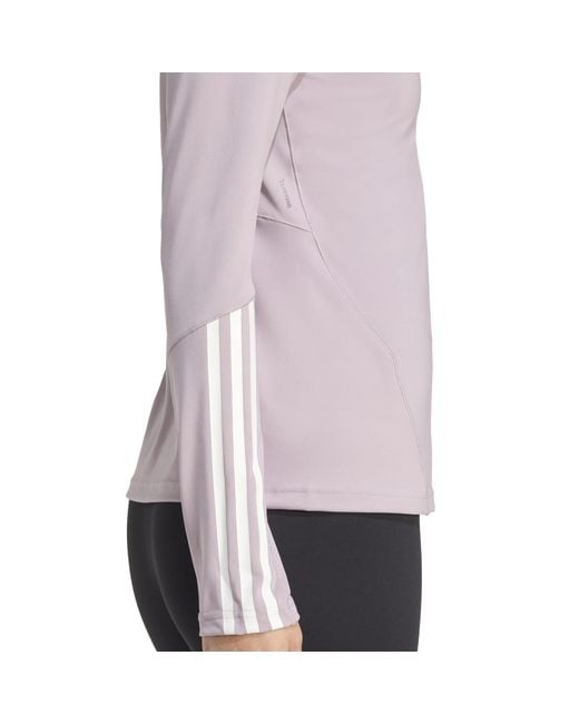 Adidas Purple Long-Sleeve Performance Gym Top