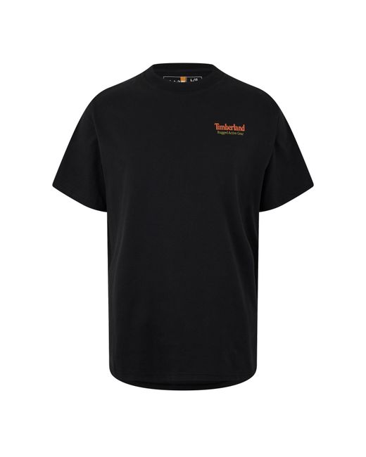 Timberland Black Rugged Active Gear Back Graphic Slim Fit T-Shirt for men