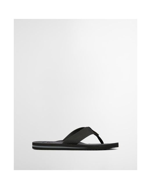 Barbour Black Toeman Beach Sandal for men