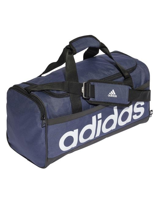 Adidas Blue Essentials Linear Duffle Bag Small