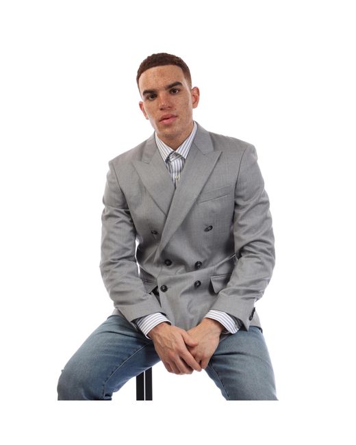 Boss Blue Hutson Double Breasted Formal Jacket for men