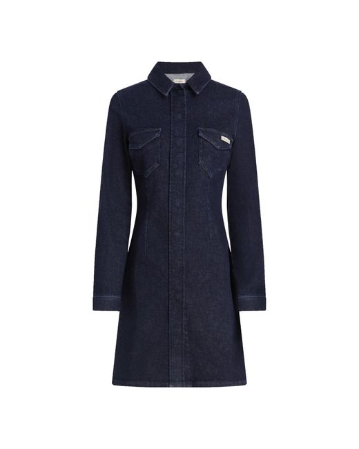 Calvin Klein Blue Darted Lean Shirt Denim Dress