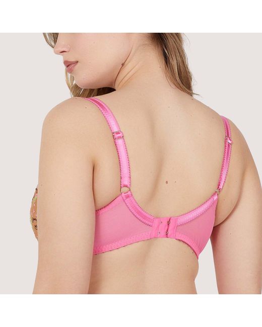 Playful Promises Pink Spank Me & Nude Embroidery Plunge Bra