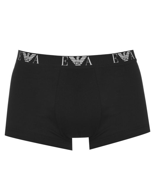 Emporio Armani Black 3 Pack Logo Trunks for men
