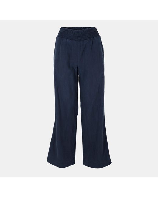 Bella Dahl Blue Smock Waist Wide Leg Trousers