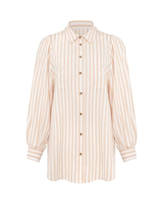 Phase Eight Natural Vixen Stripe Collared Blouse
