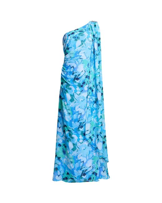 Gina Bacconi Blue Amelie Printed Chiffon Maxi Dress