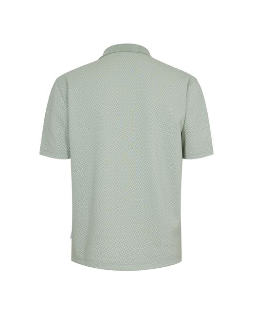 Paul Smith Green Button Front Short Sleeve Patterned Shirt for men