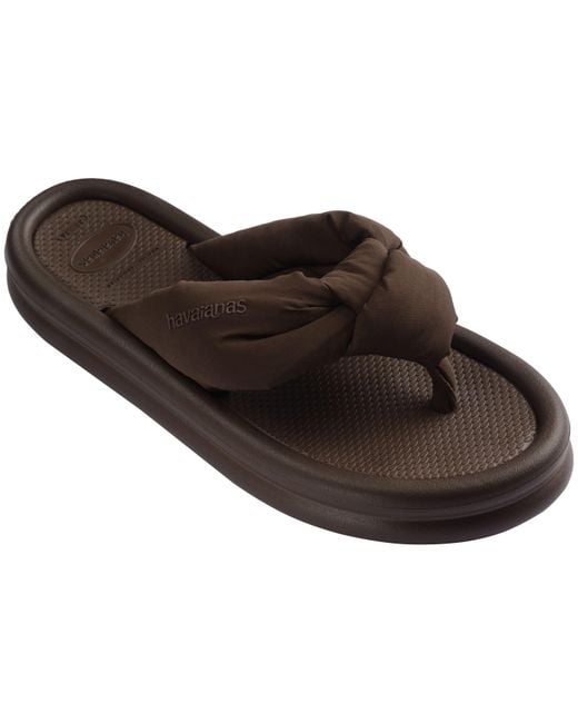 Havaianas Brown Over Puffed Up Flip Flops