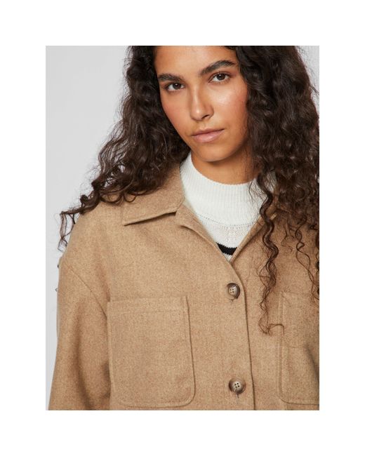 Vila Natural Long Sleeve Shirt Jacket
