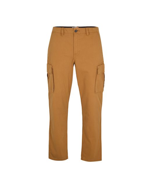 Timberland Brown Twill Cargo Trousers for men