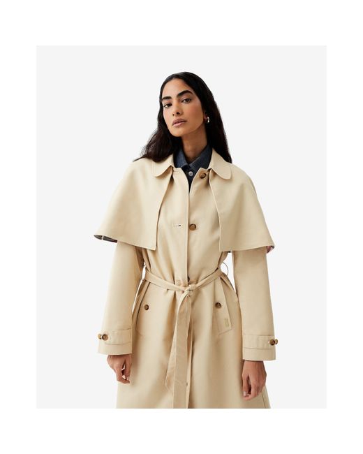 Hunter Metallic Keltie Water-Resistant Cotton Detachable Cape Trench Coat