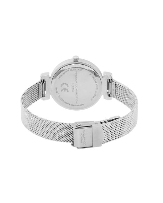 French Connection Blue Case Round Shape Strap Quartz Watch