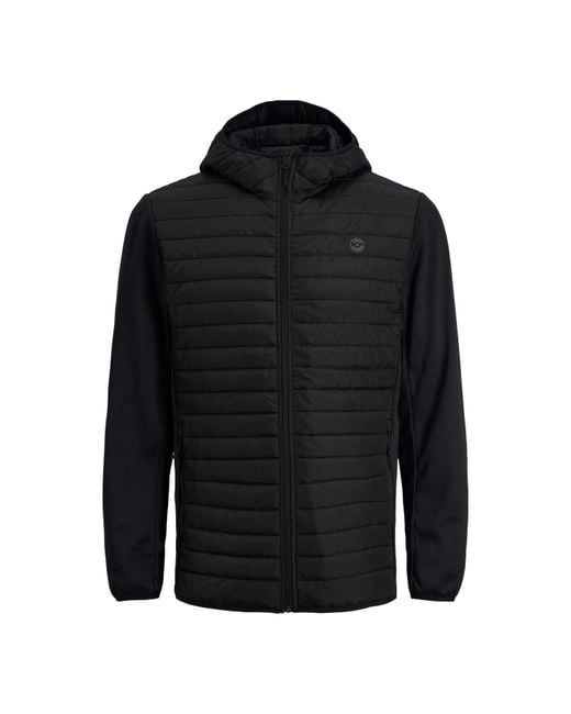 Jack & Jones Black Multi Quilted Jacket for men
