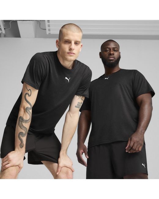 PUMA Black Tad Short Sleeve Performance Gym Top for men