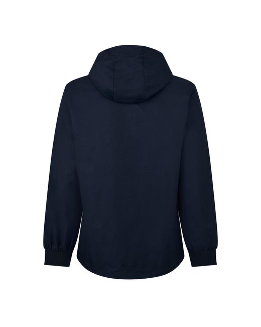 Original Penguin Blue Ratner Waterproof Wind Resistant Hooded Long Sleeve Rain Anorak for men