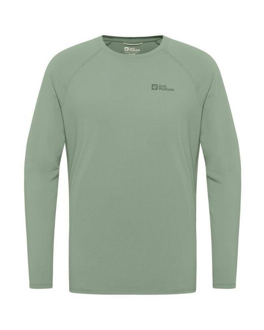Jack Wolfskin Green Prelight Long Sleeve Performance T-Shirt for men
