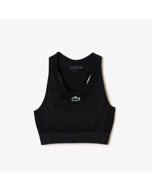 Lacoste Black Sport Stretch Removable Padded Bralette