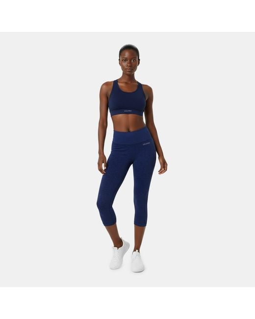 Usa Pro Blue Seamless Capri Cropped Leggings
