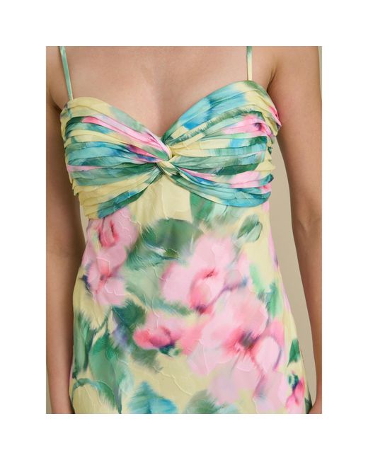 Gina Bacconi Natural Marge Burnout Print Maxi Dress