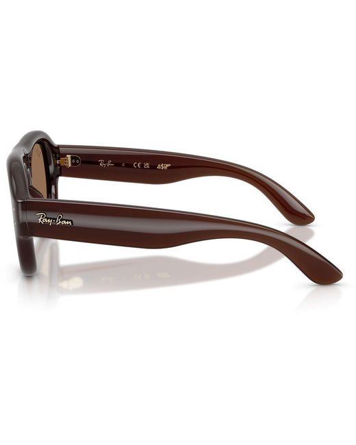 Ray-Ban Brown Pilot Puffer Round Sunglasses