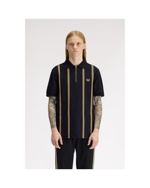 Fred Perry Black Short Sleeve Polo Shirt for men