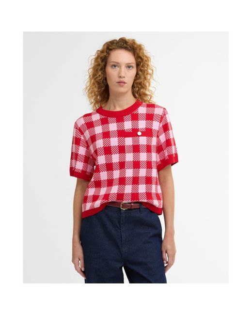 Barbour Red Knitted Top