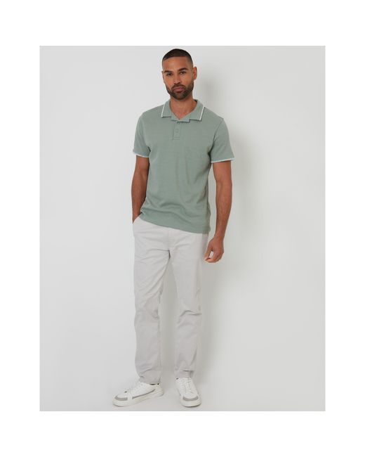 Threadbare Gray Arnwick Short-Sleeve Polo Shirt for men