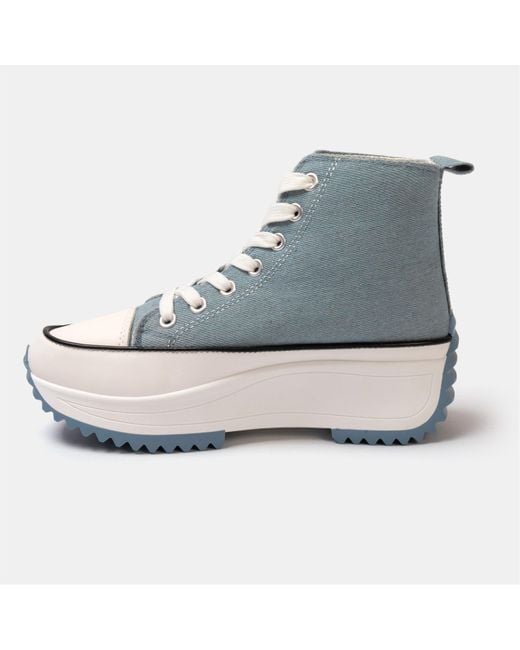 Firetrap Blue Platform Hi Top Ladies Trainers