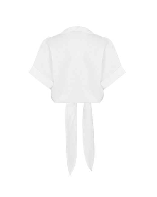 JBQ White Chiara Linen Top