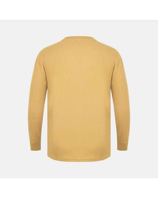 Fabric Yellow Regular Fit Waffle T-Shirt for men